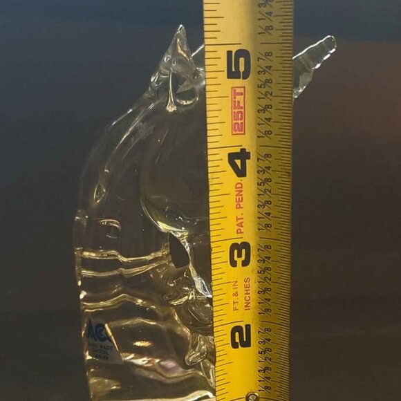 Crystal Glass - Vaseline Glass Unicorn Paperweight - Picture 10 of 11